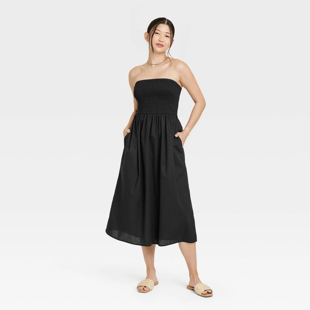 NWT A New Day Womens Strapless Smocked Tube Sundress